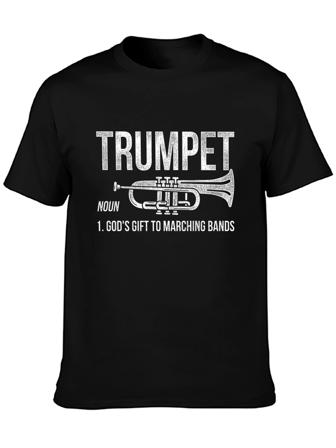 Trumpet Gods Gift to Marching Bands Black T-Shirt