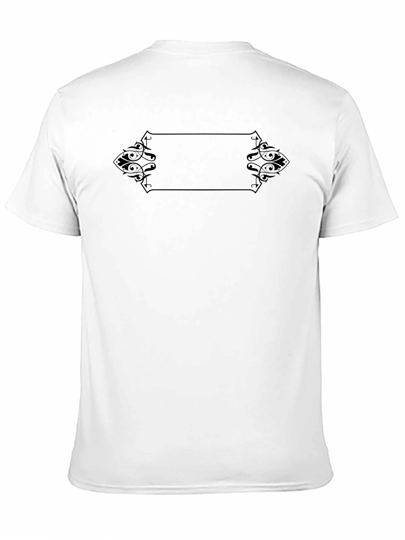 Mens Black Graphic Tee - Ornamental Frame Design