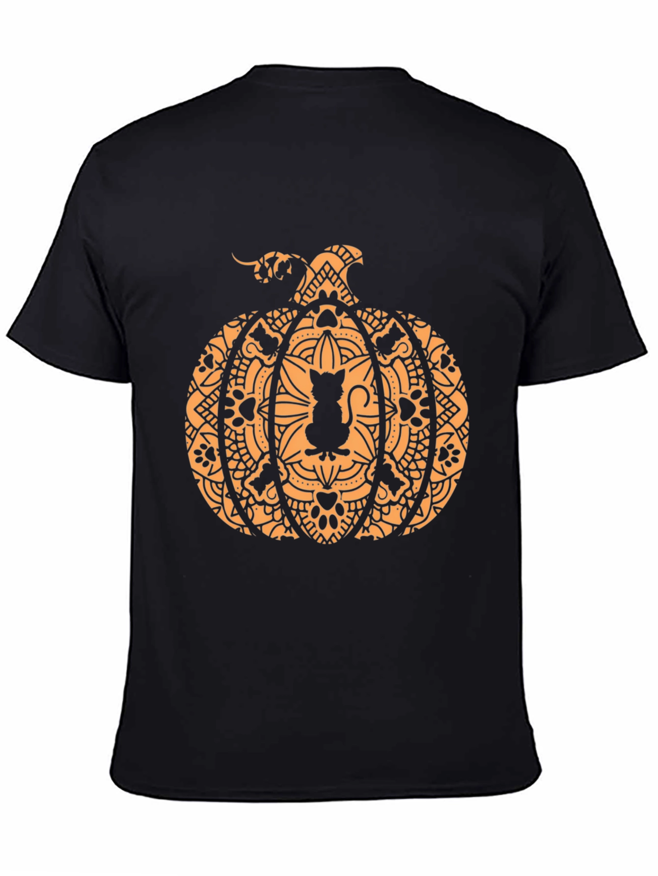 Halloween Cat Pumpkin Graphic Tee - Spooky Season Style!