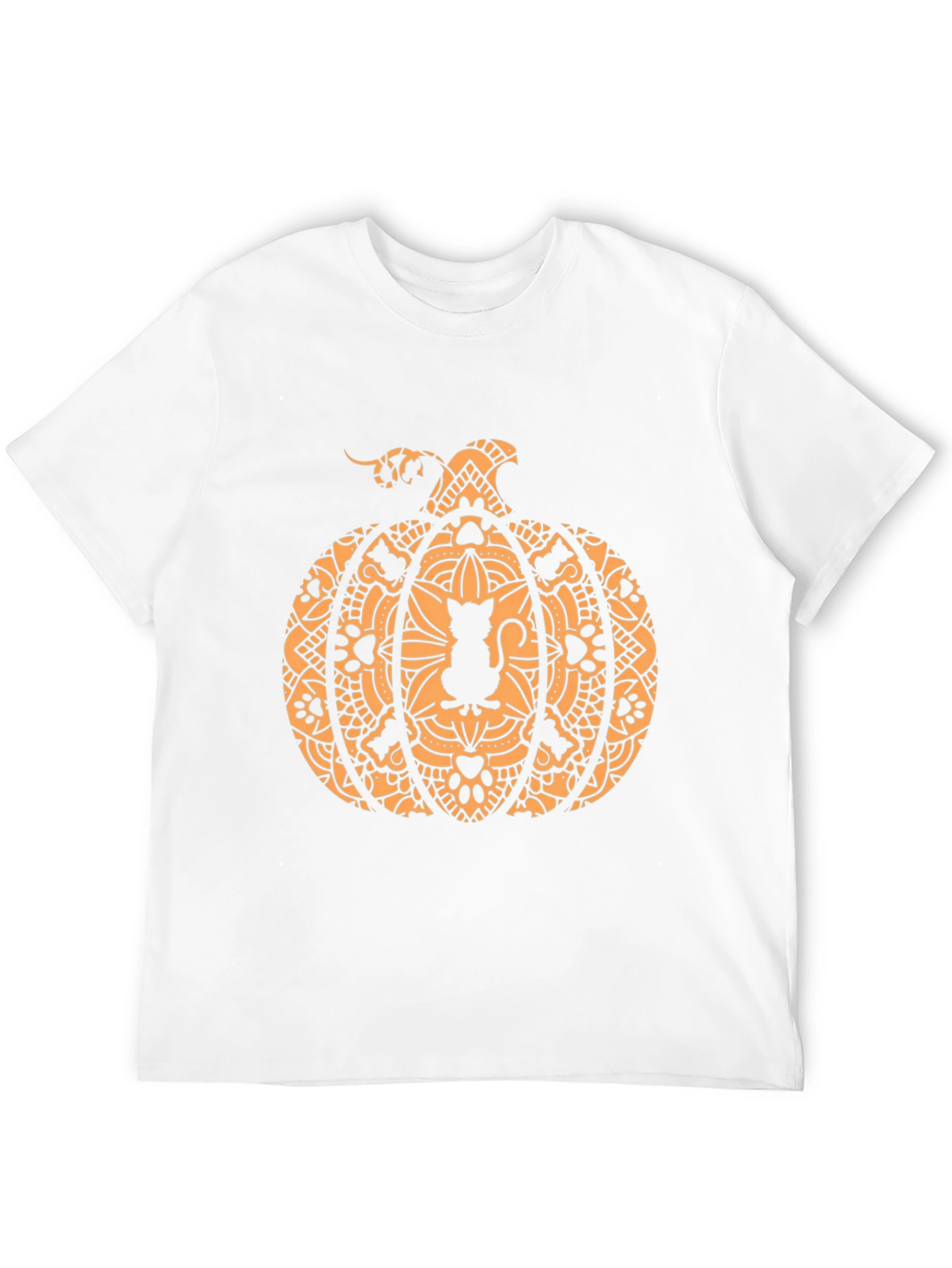Halloween Cat Pumpkin Graphic Tee - Spooky Season Style!