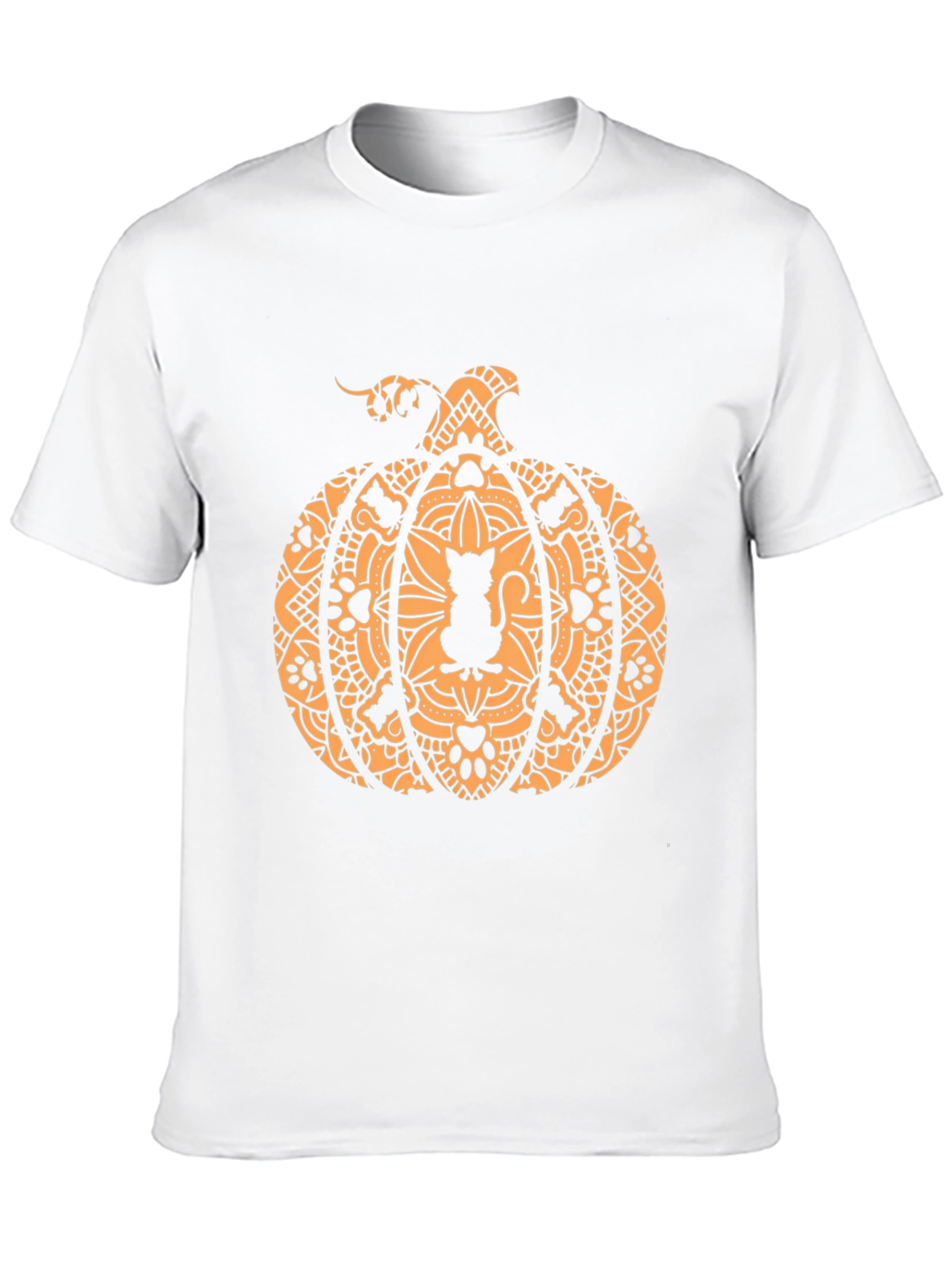 Halloween Cat Pumpkin Graphic Tee - Spooky Season Style!
