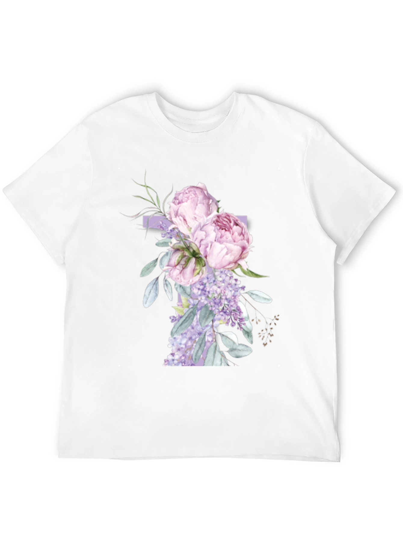 Floral Cross Graphic T-Shirt - Stylish Christian Tee