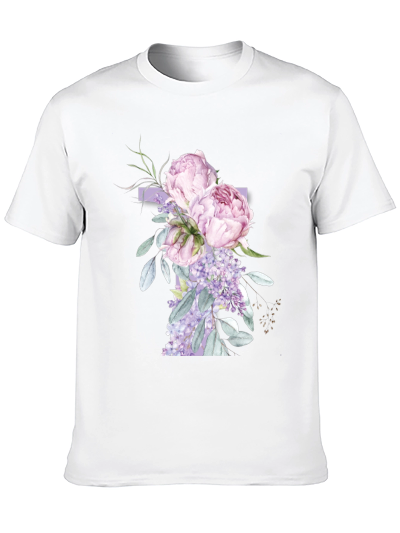 Floral Cross Graphic T-Shirt - Stylish Christian Tee