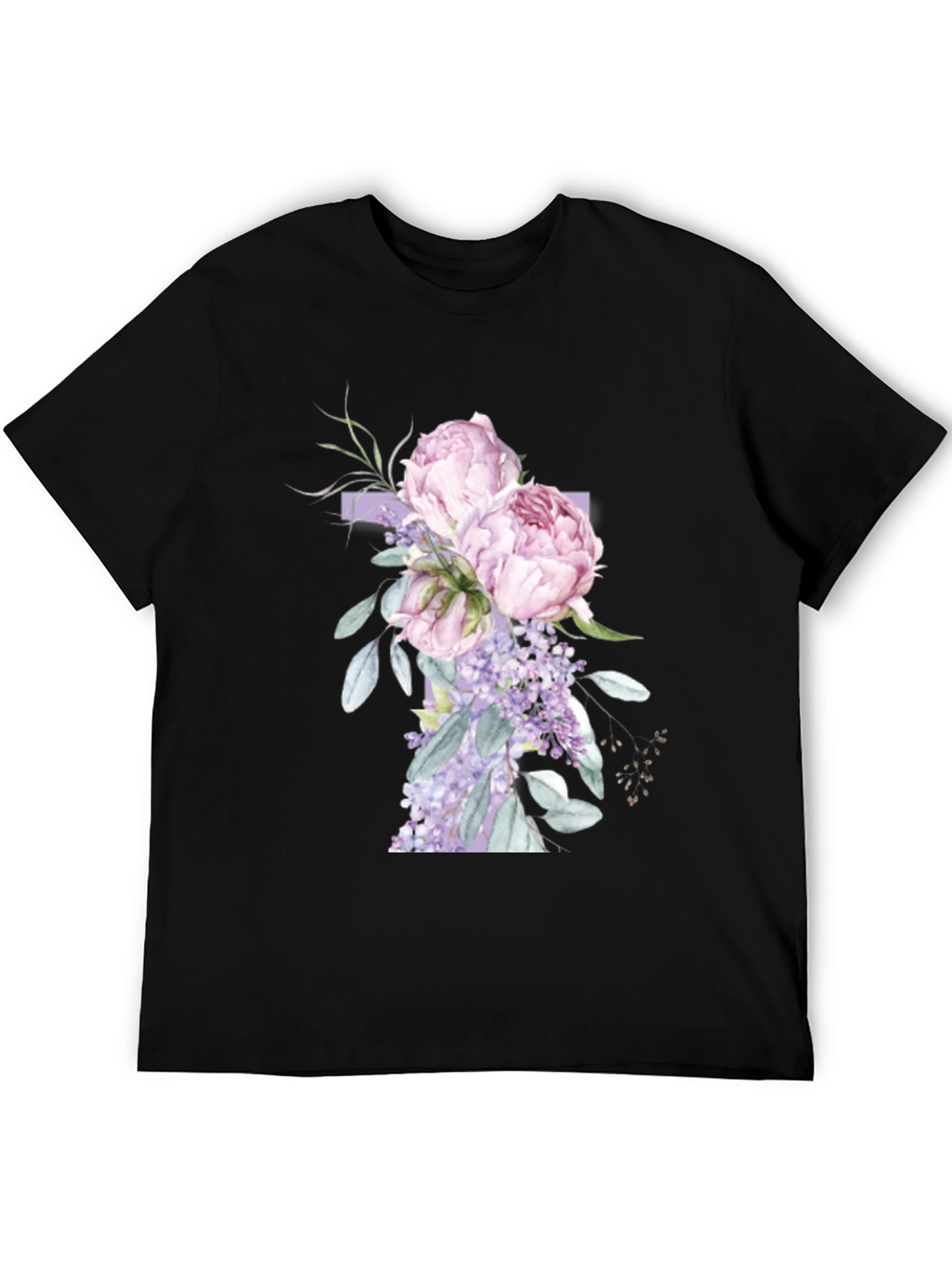 Floral Cross Graphic T-Shirt - Stylish Christian Tee