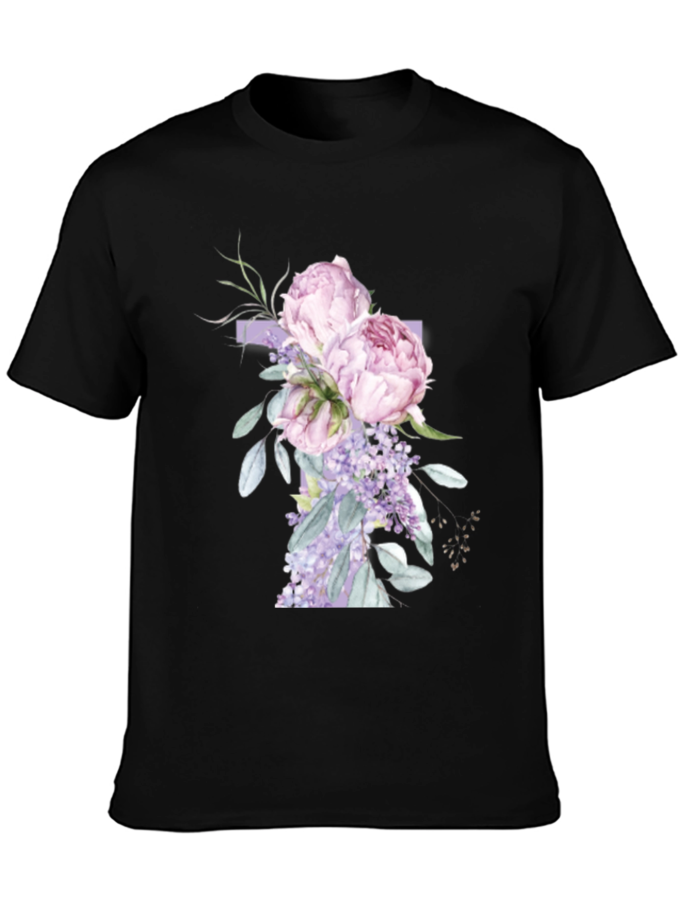 Floral Cross Graphic T-Shirt - Stylish Christian Tee