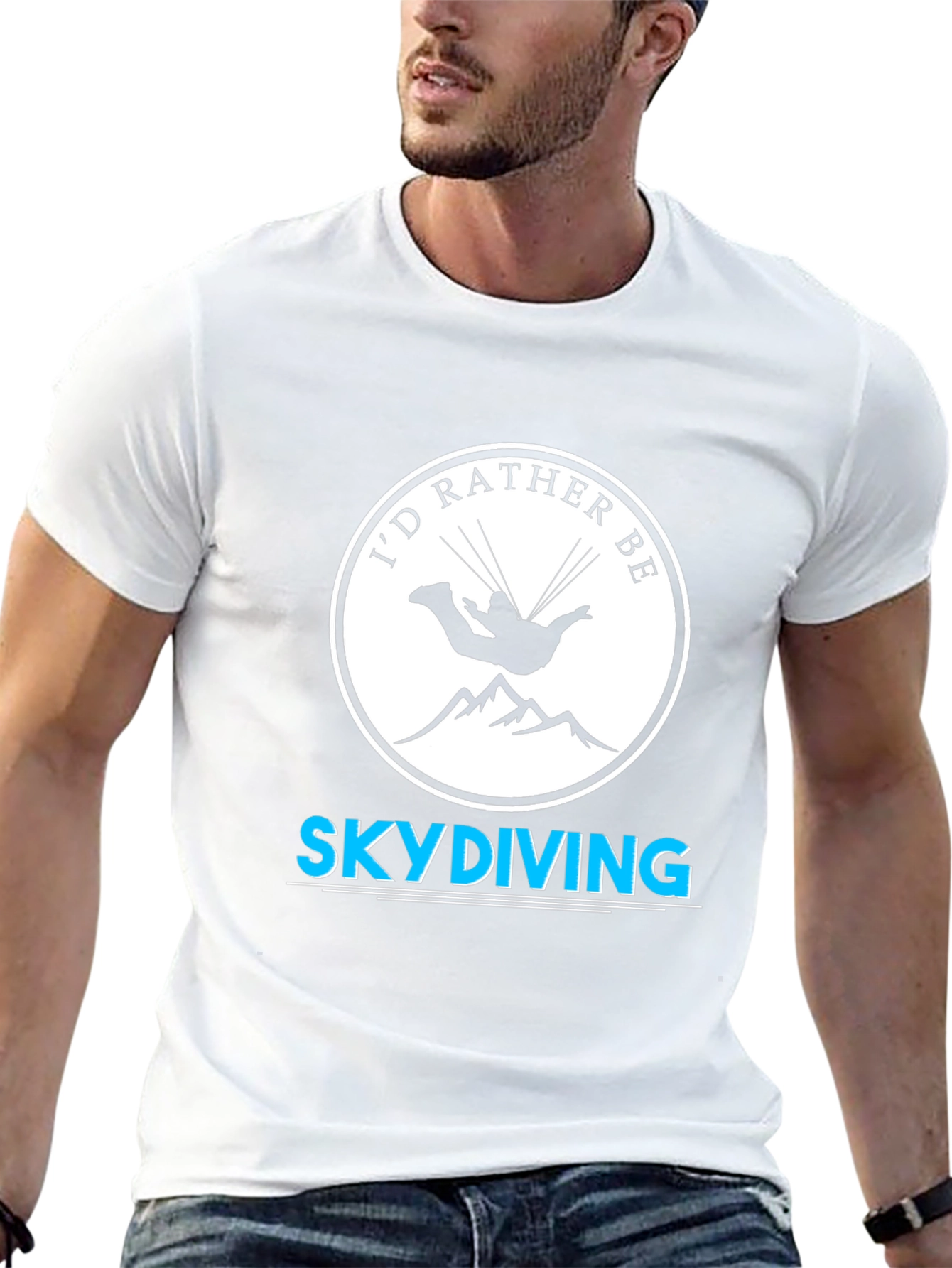 Id Rather Be Skydiving Black T-Shirt