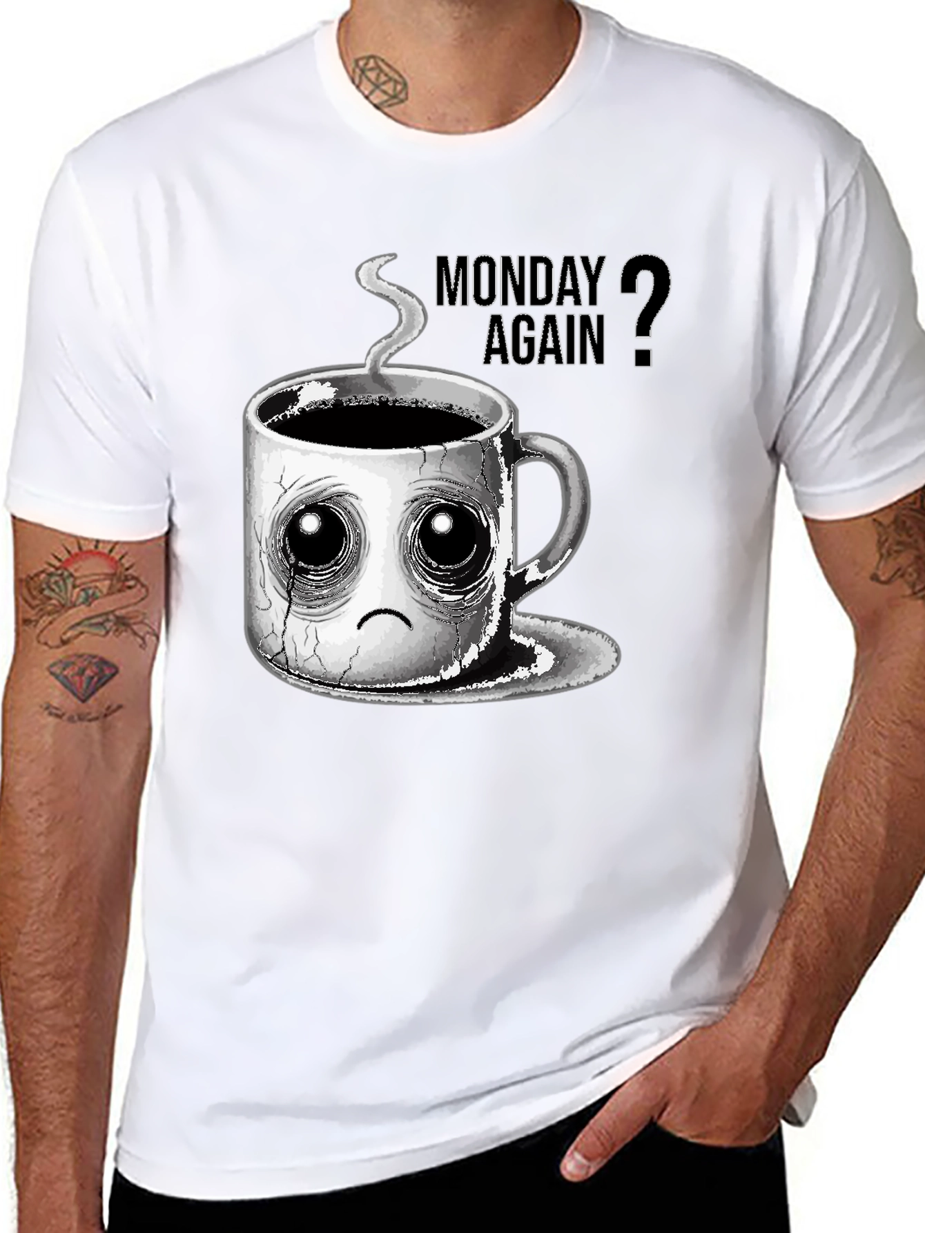 Monday Again? Graphic Tee - Coffee Lovers T-Shirt