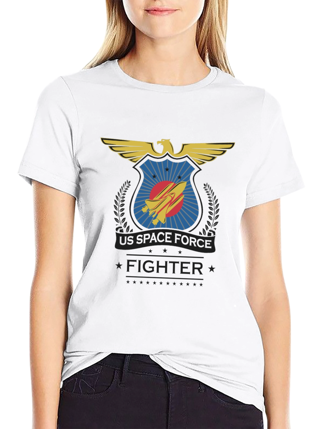 US Space Force Fighter T-Shirt Black