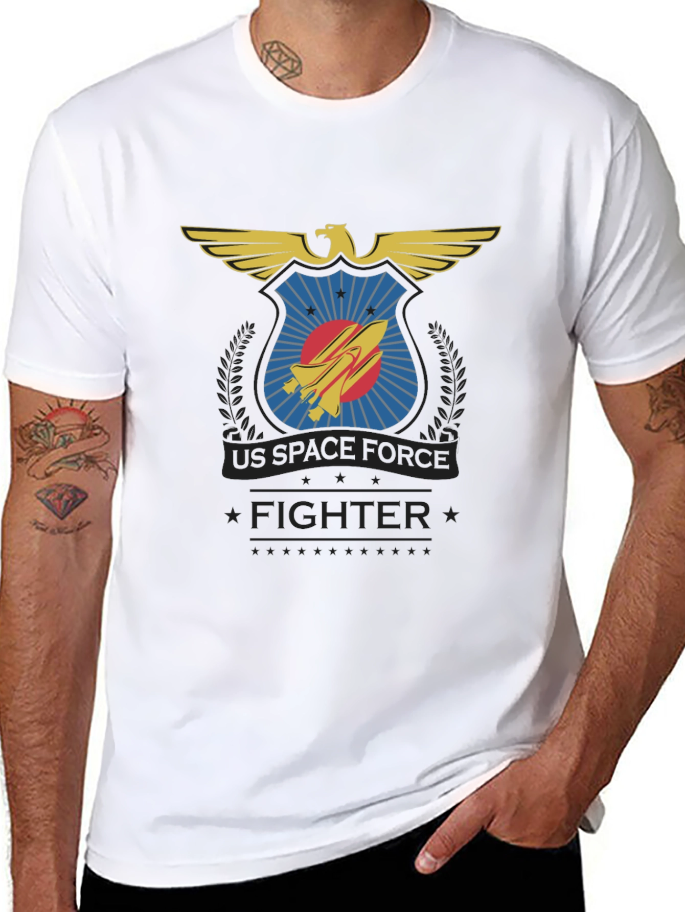 US Space Force Fighter T-Shirt Black