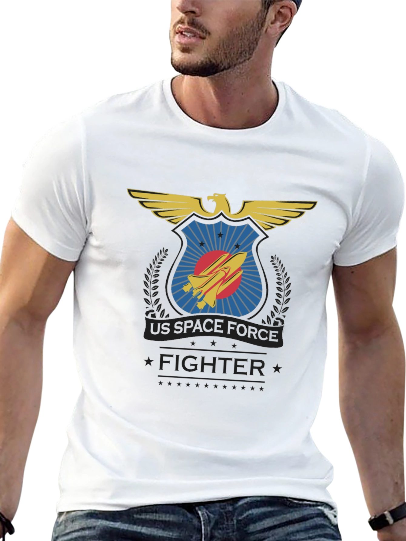 US Space Force Fighter T-Shirt Black