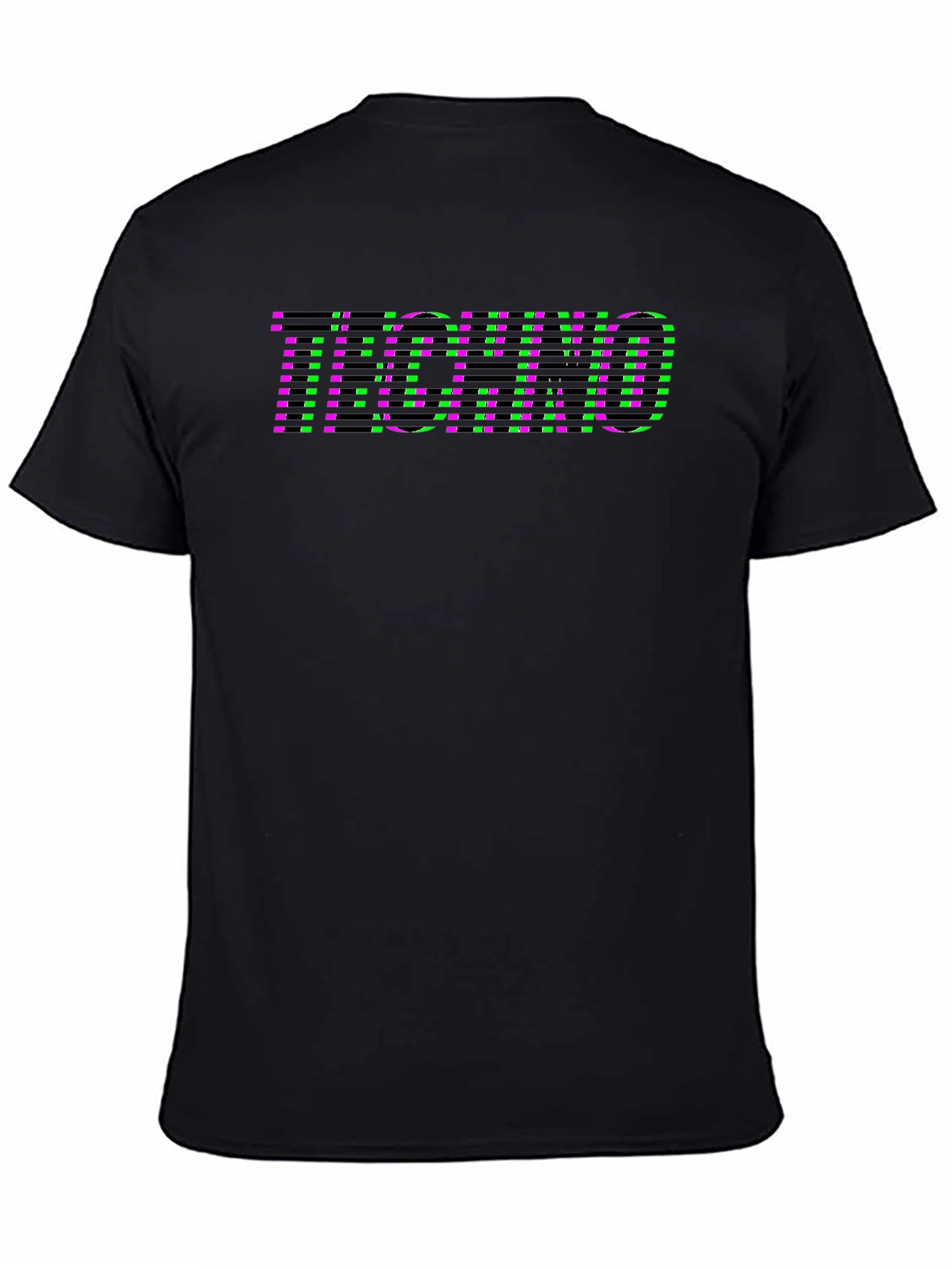 Techno Graphic Print Black T-Shirt