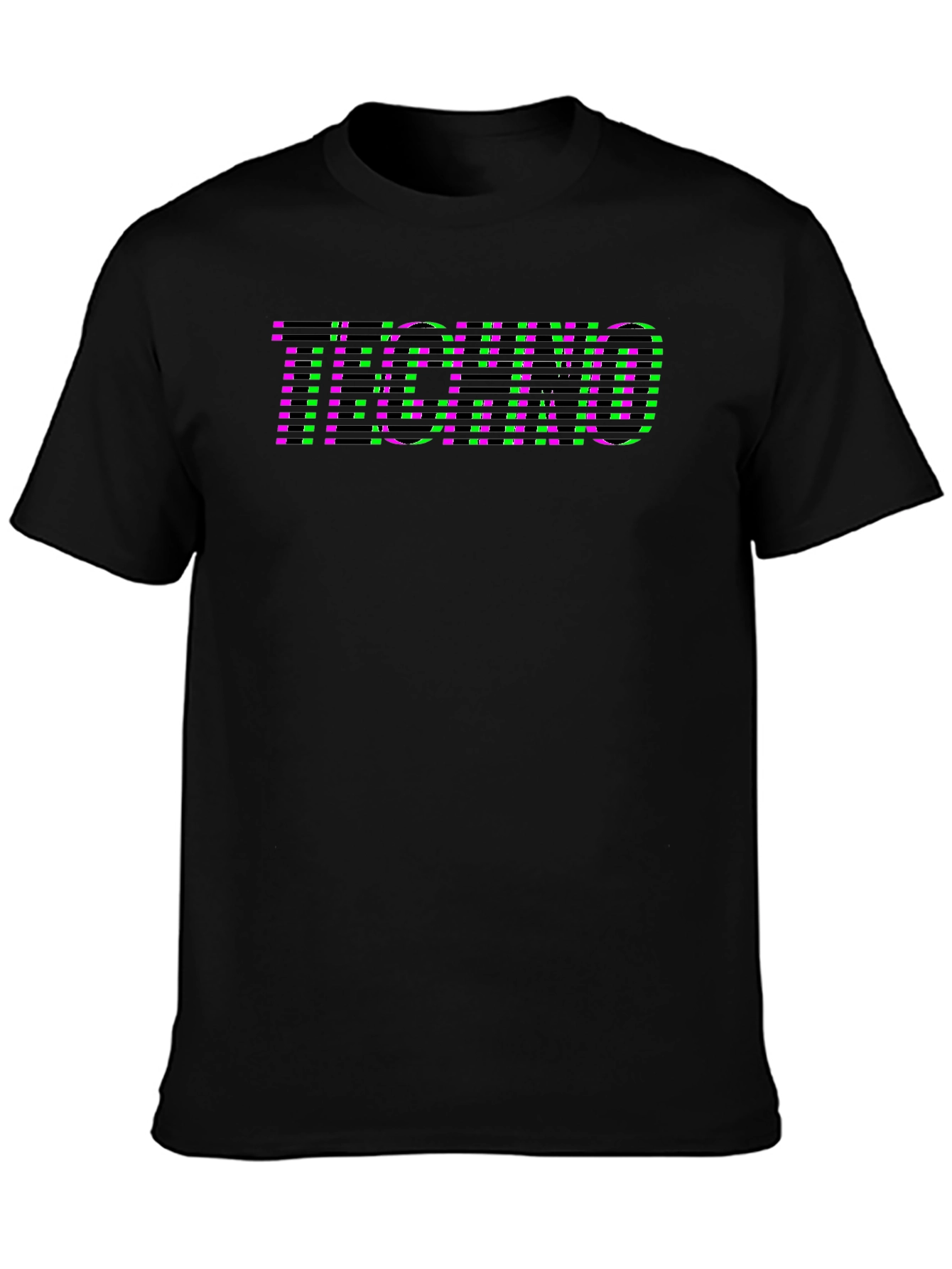 Techno Graphic Print Black T-Shirt