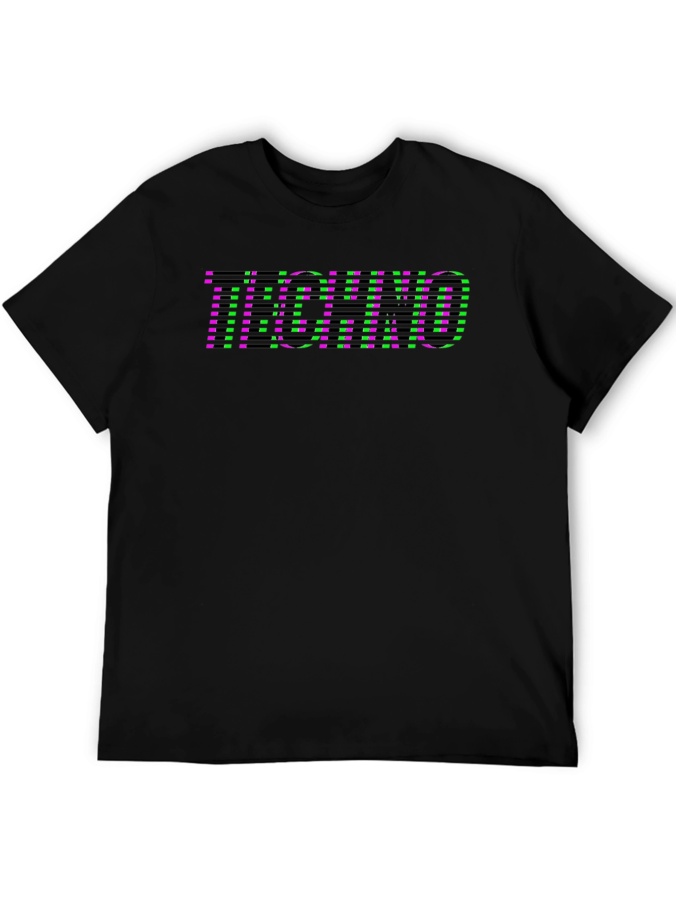 Techno Graphic Print Black T-Shirt
