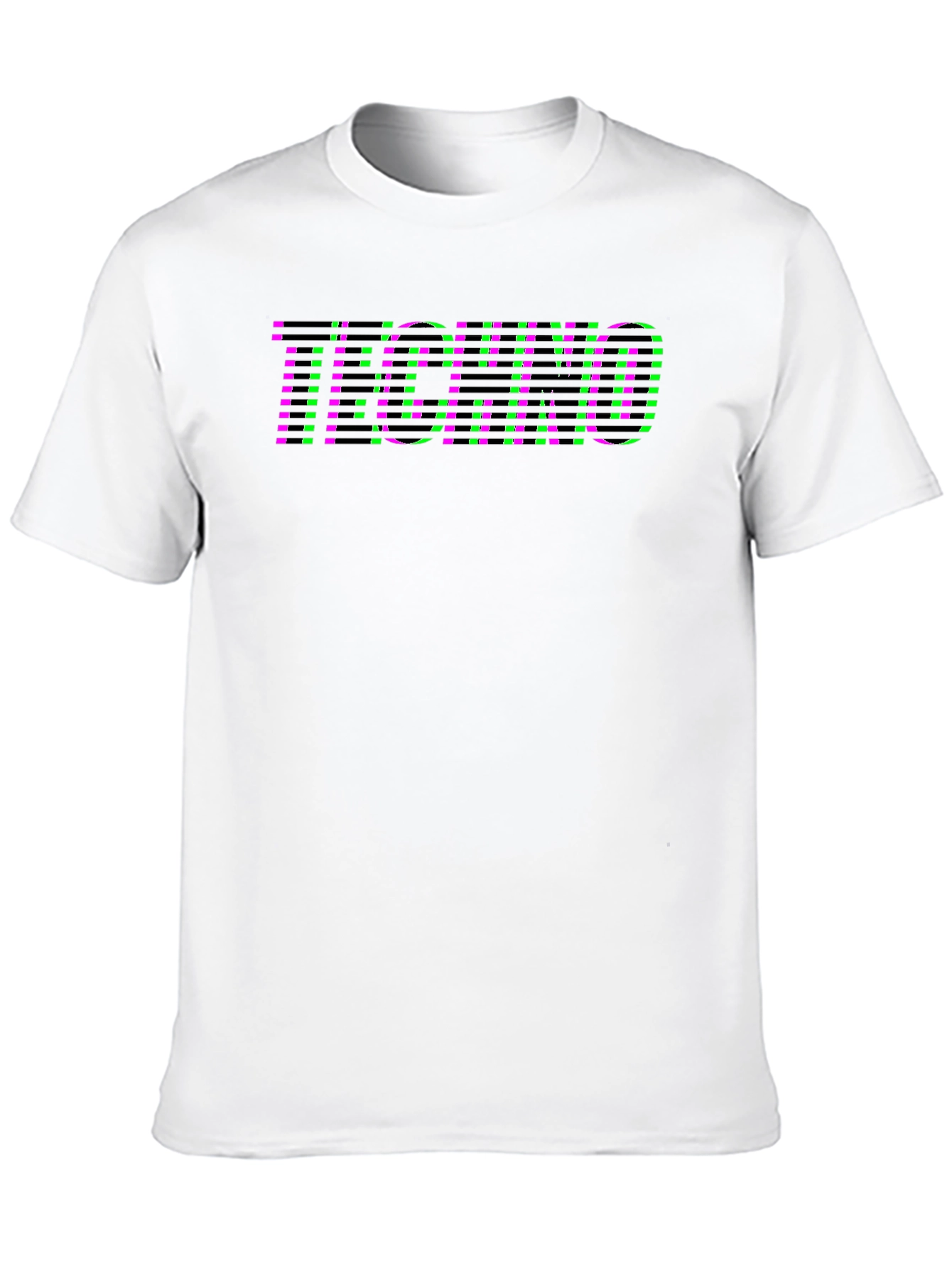 Techno Graphic Print Black T-Shirt