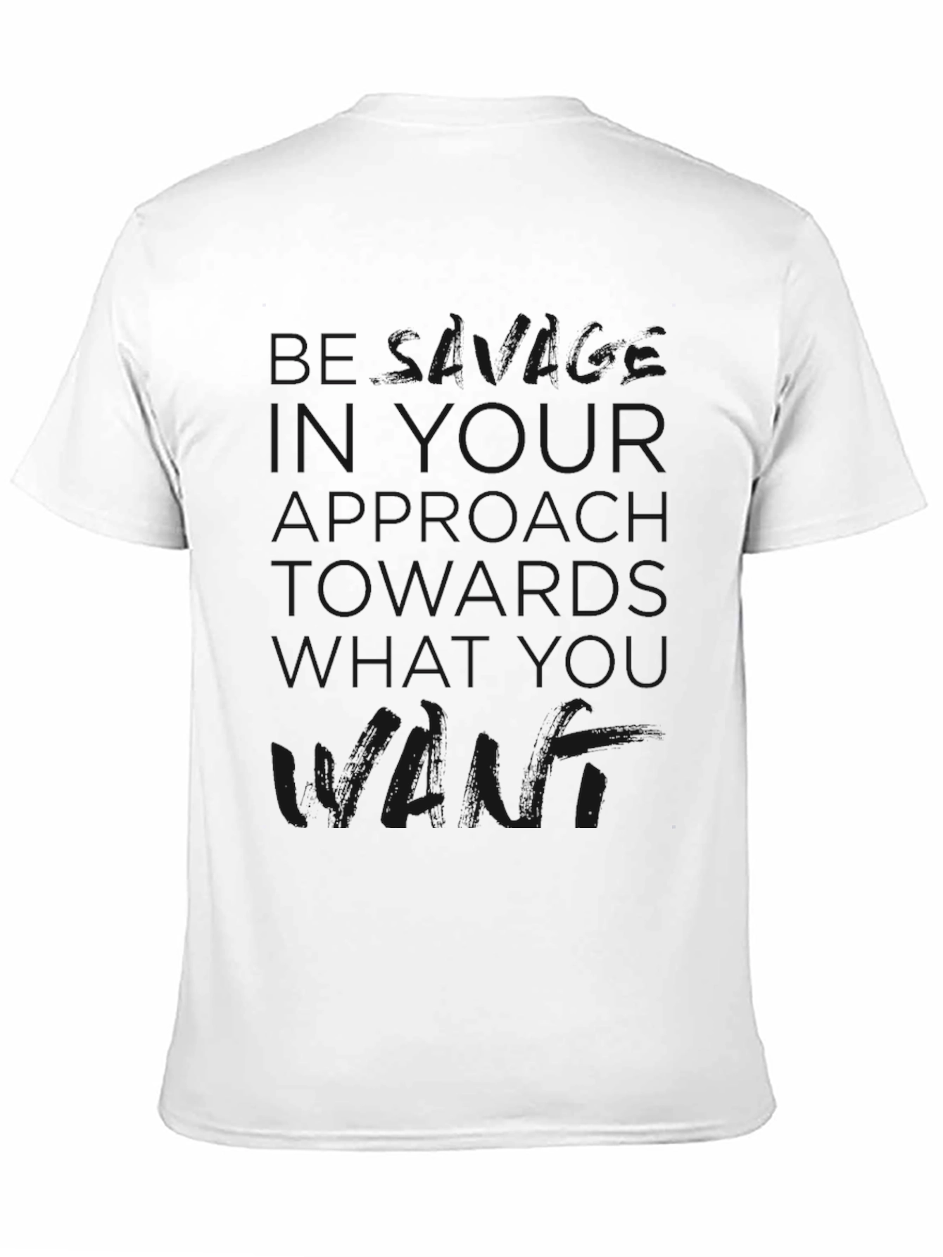 Mens Black T-Shirt with Motivational Text Graphic