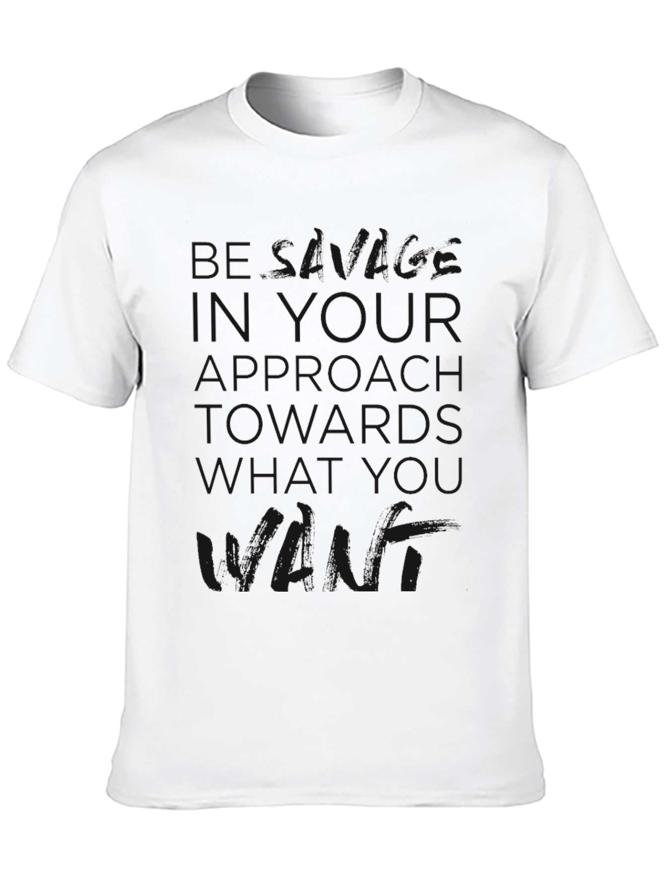 Mens Black T-Shirt with Motivational Text Graphic