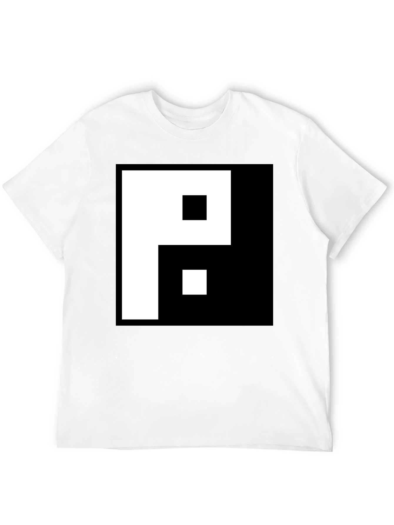 Black Graphic Tee - Pixelated P Design