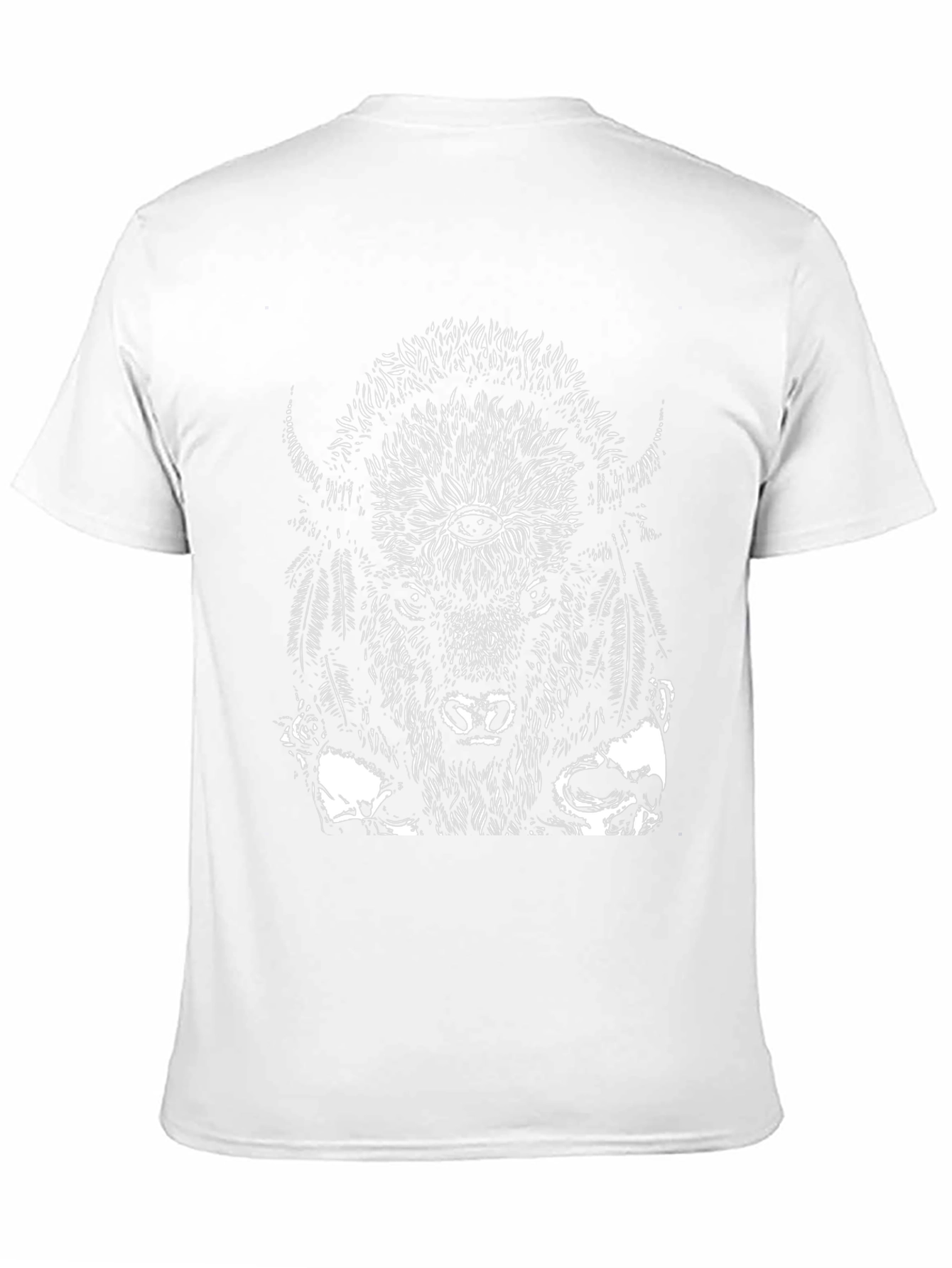 Bison Skull Graphic Tee - Black Cotton T-Shirt