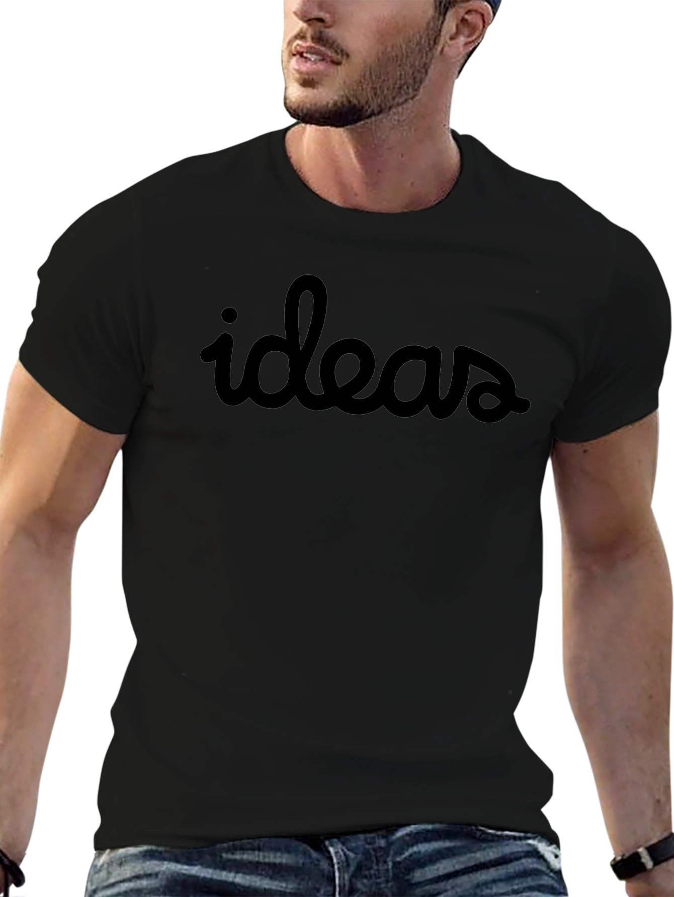Ideas Graphic Tee - Soft Black Cotton