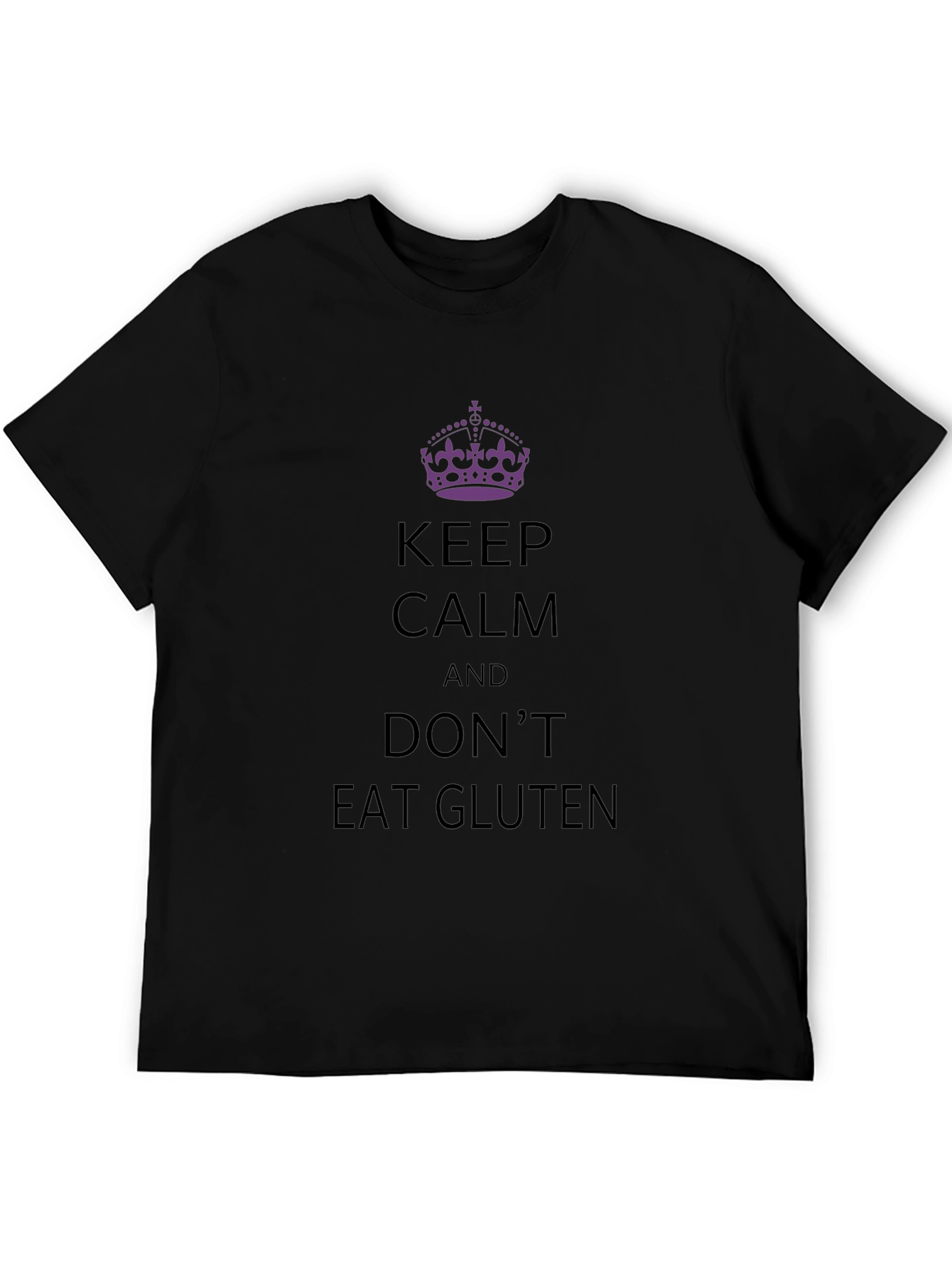 Keep Calm Dont Eat Gluten Black T-Shirt