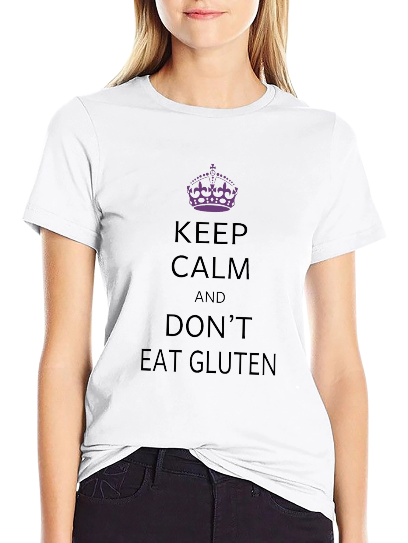 Keep Calm Dont Eat Gluten Black T-Shirt