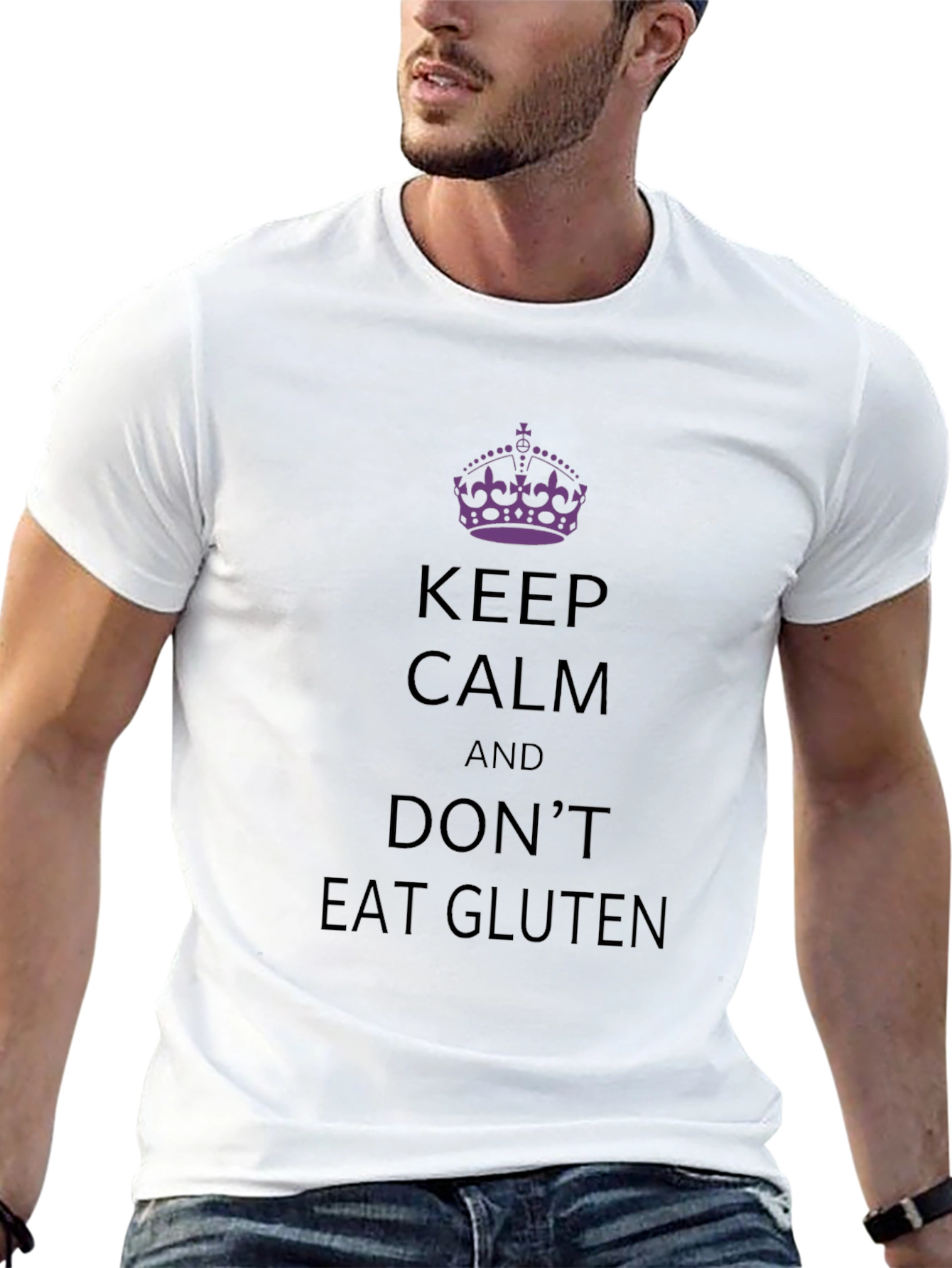 Keep Calm Dont Eat Gluten Black T-Shirt