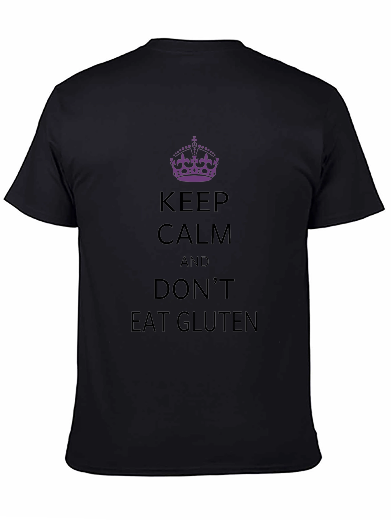 Keep Calm Dont Eat Gluten Black T-Shirt