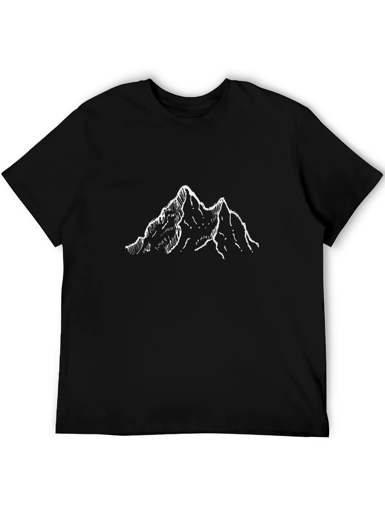 Mountain Graphic Tee - Black Cotton T-Shirt