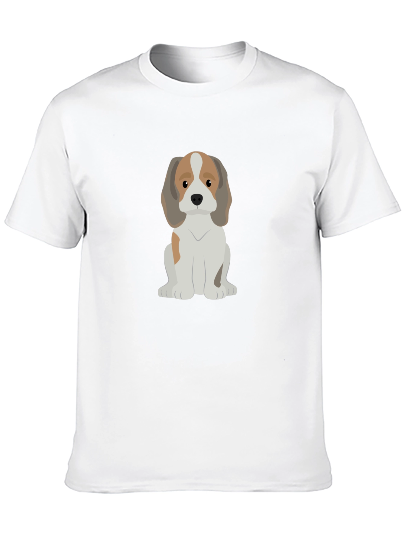 Cute Cartoon Beagle Dog Black T-Shirt