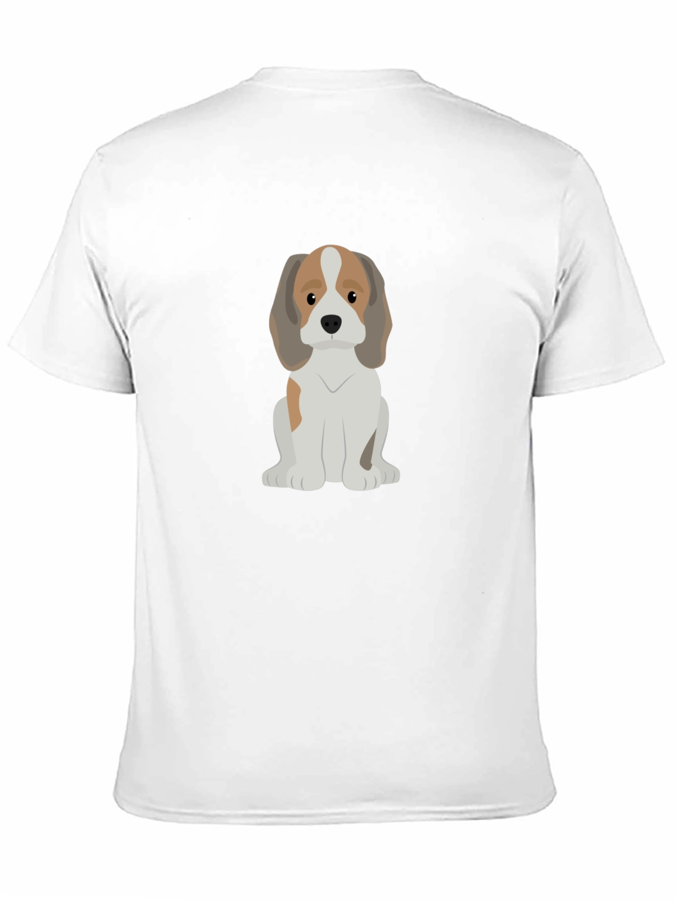 Cute Cartoon Beagle Dog Black T-Shirt