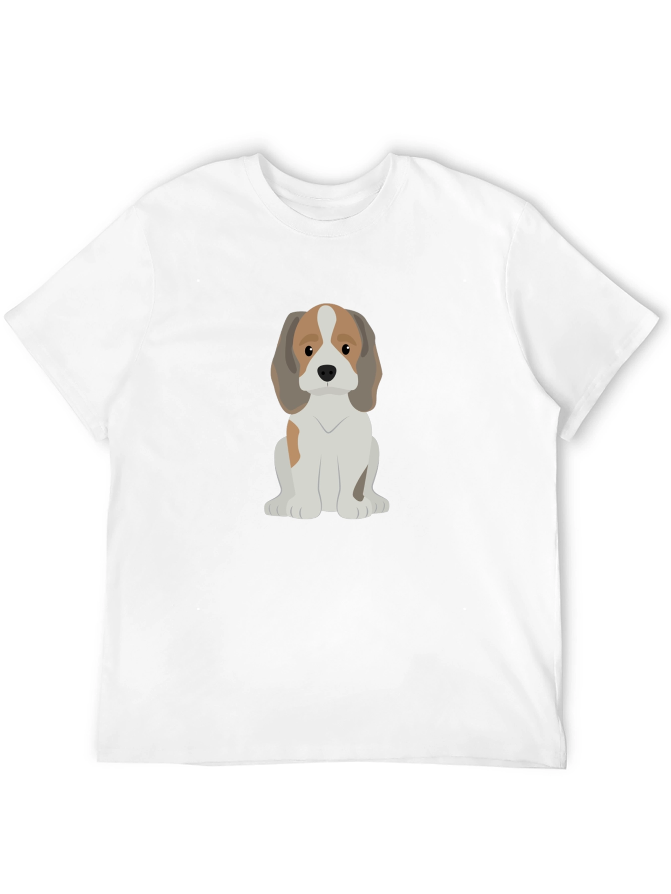 Cute Cartoon Beagle Dog Black T-Shirt