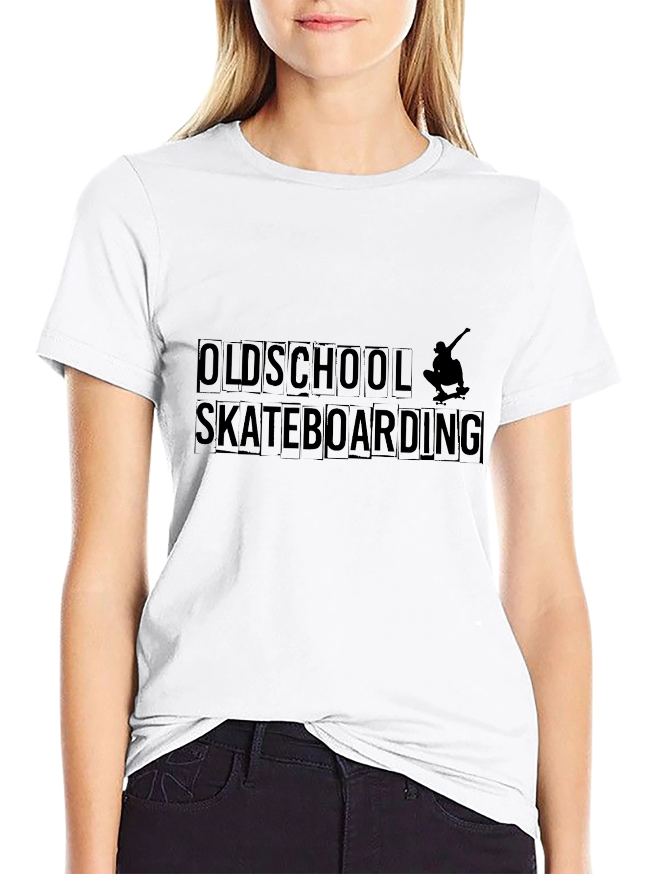 Oldschool Skateboarding Graphic Tee - Black