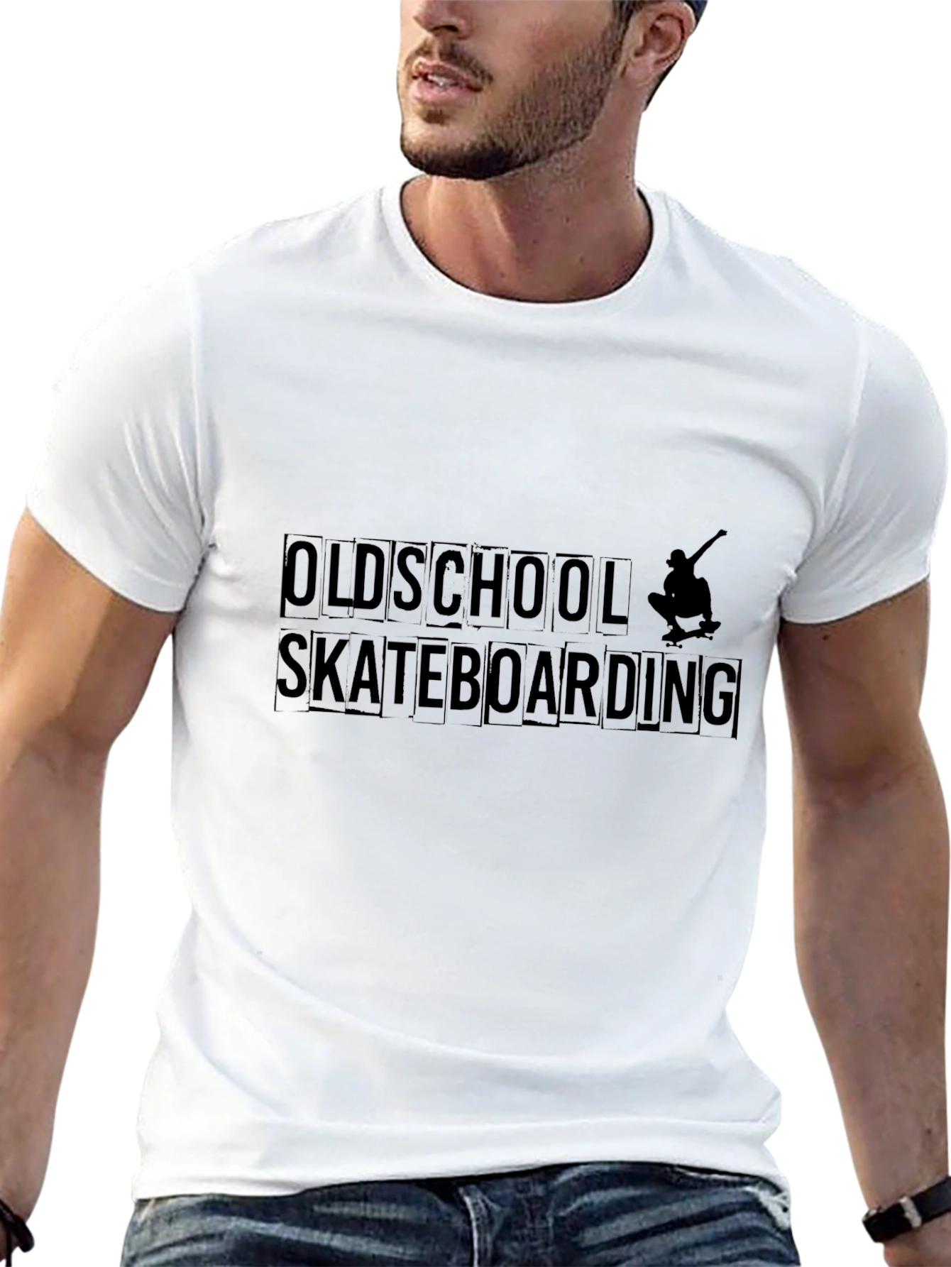 Oldschool Skateboarding Graphic Tee - Black
