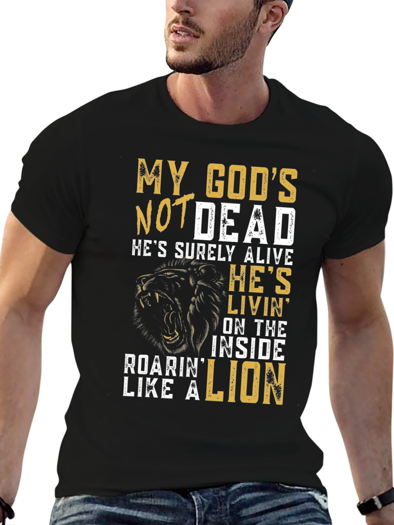 My Gods Not Dead Lion Graphic T-Shirt