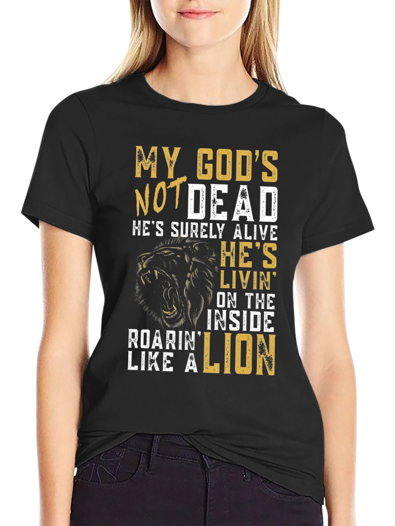 My Gods Not Dead Lion Graphic T-Shirt