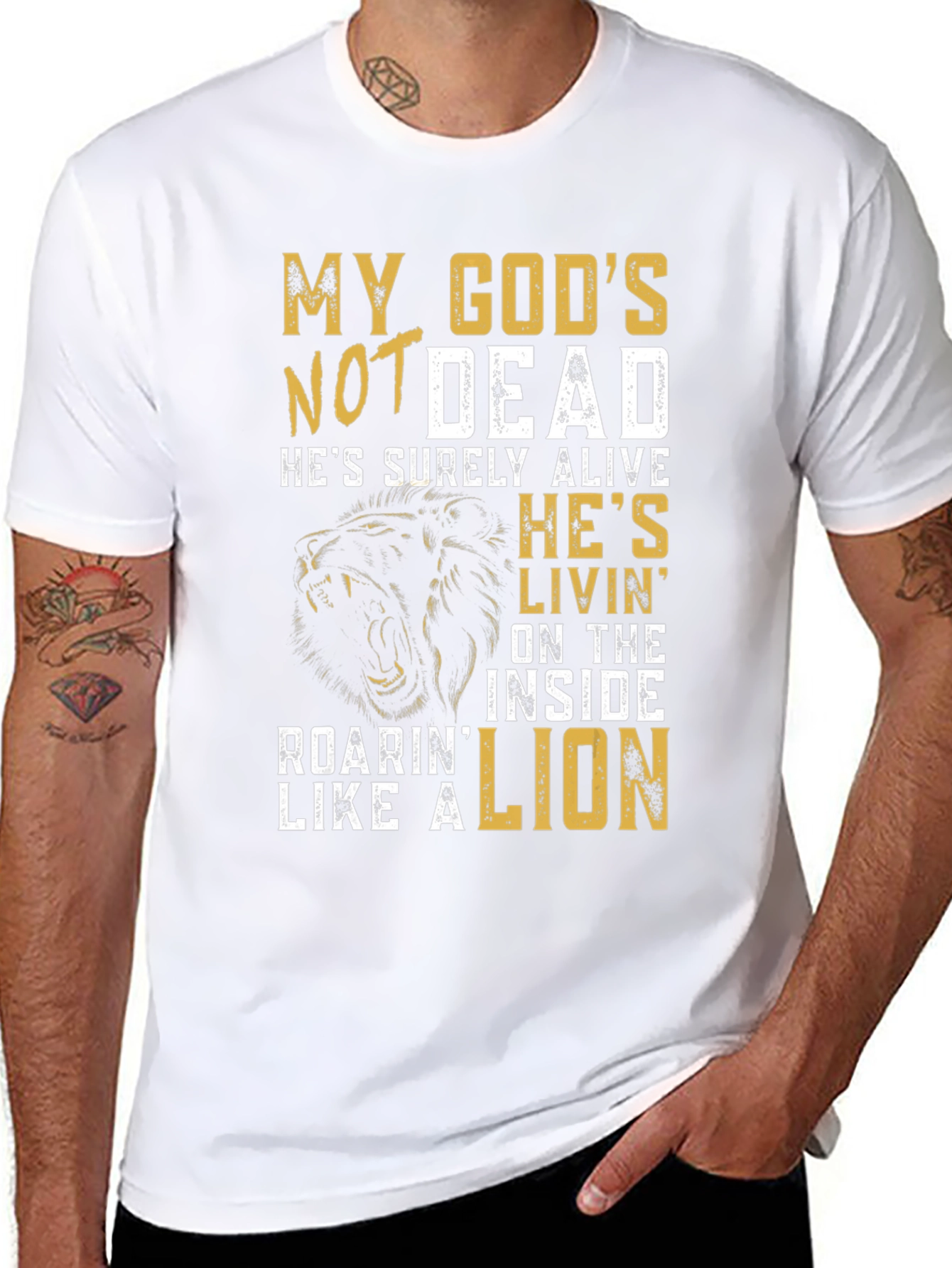 My Gods Not Dead Lion Graphic T-Shirt