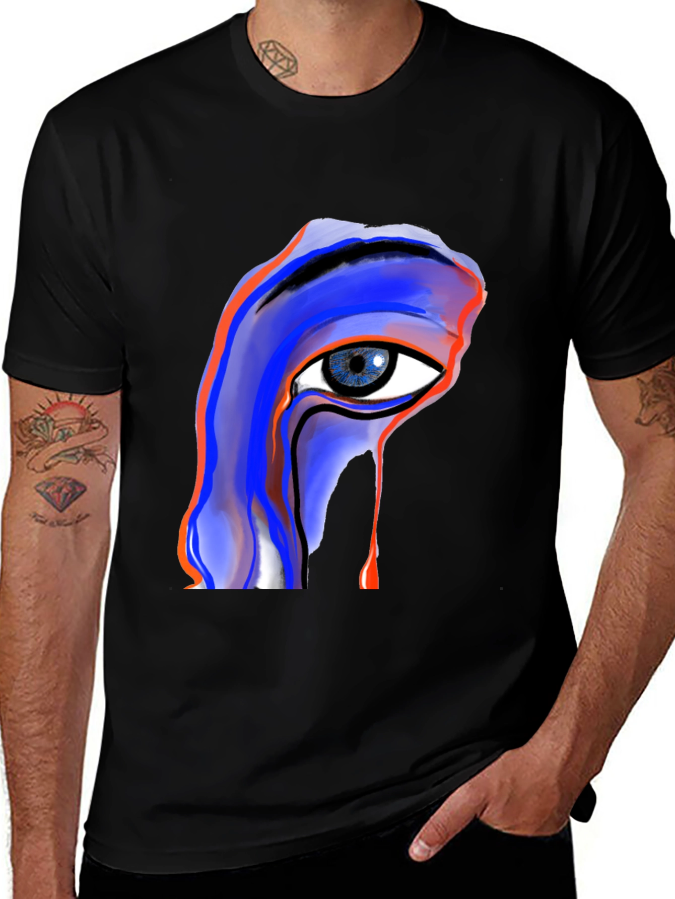 Abstract Eye Graphic Black Tee