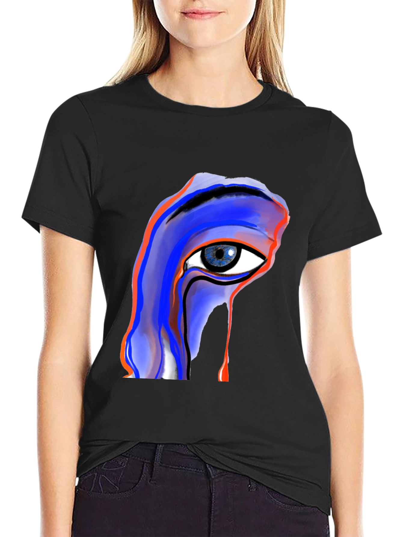 Abstract Eye Graphic Black Tee