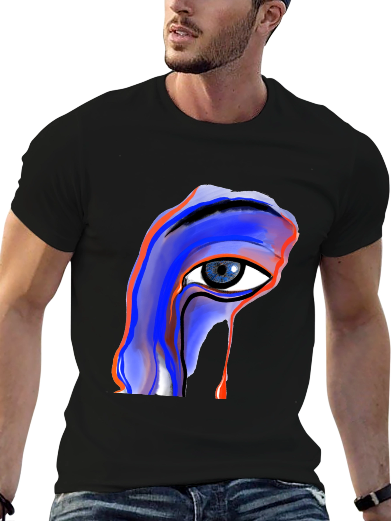 Abstract Eye Graphic Black Tee