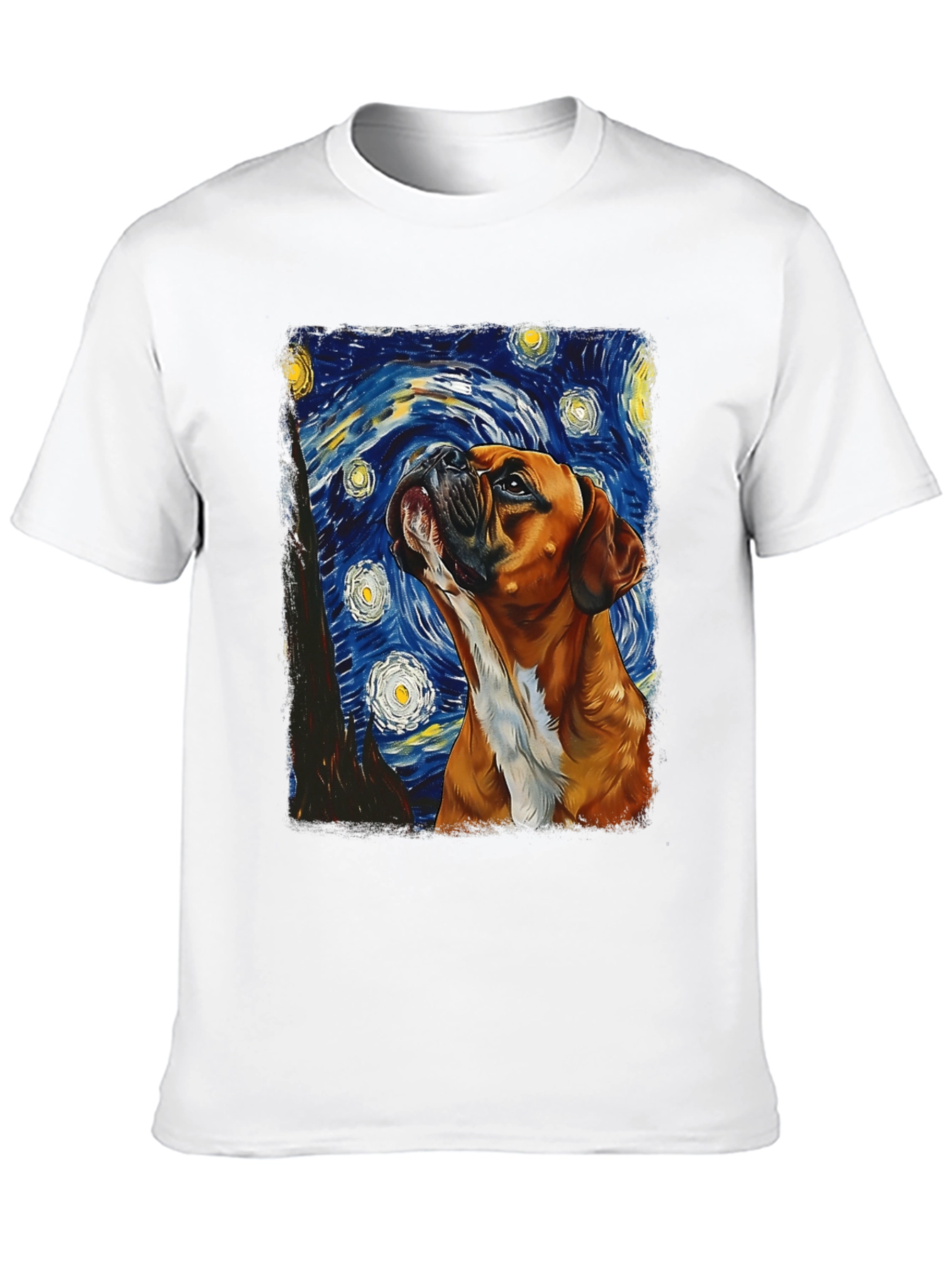 Starry Night Boxer Dog T-Shirt