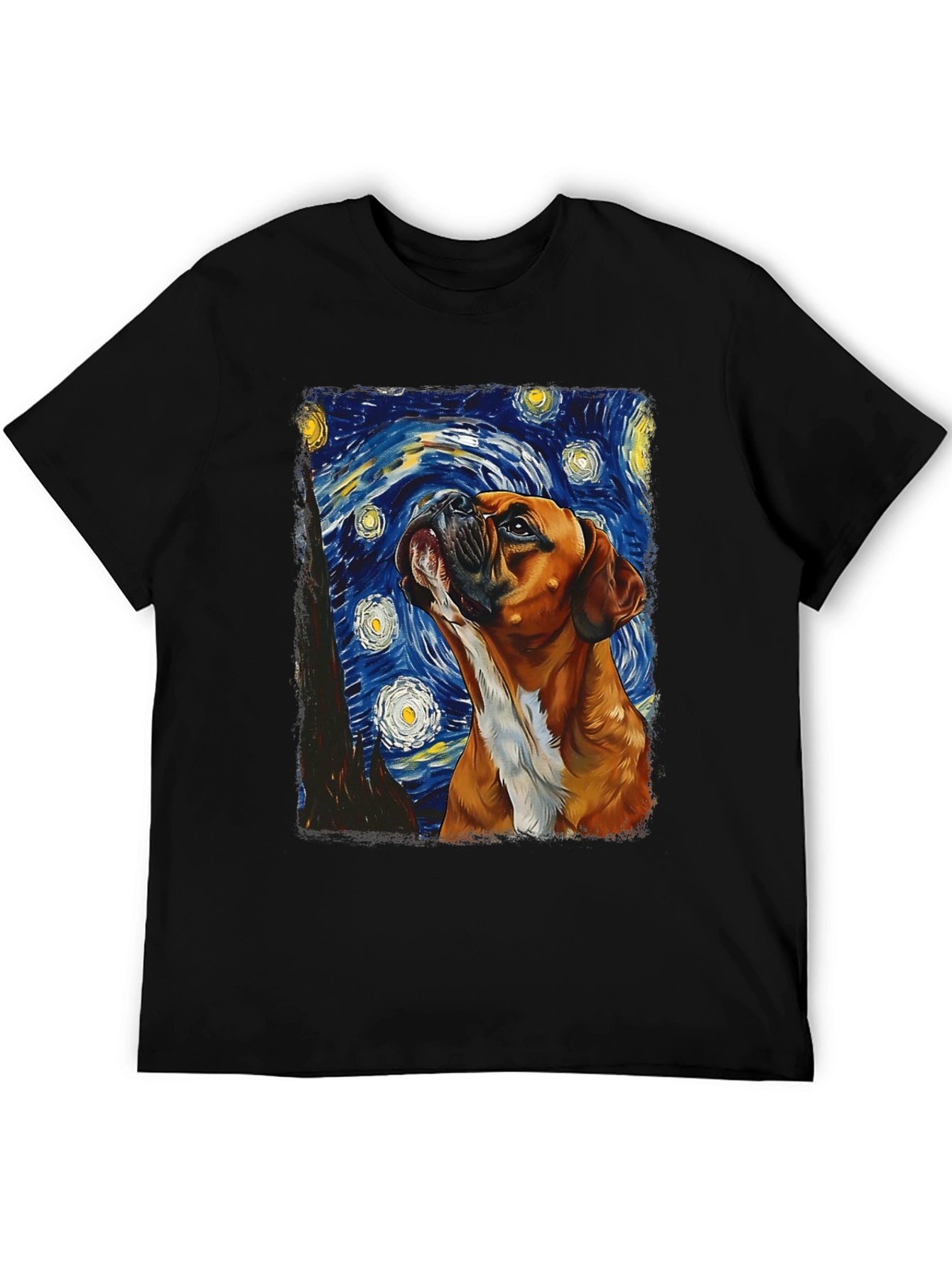 Starry Night Boxer Dog T-Shirt