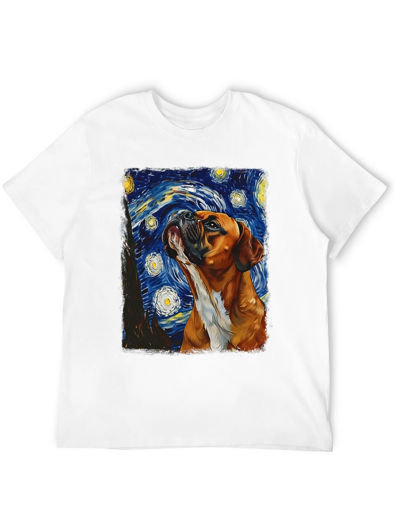 Starry Night Boxer Dog T-Shirt