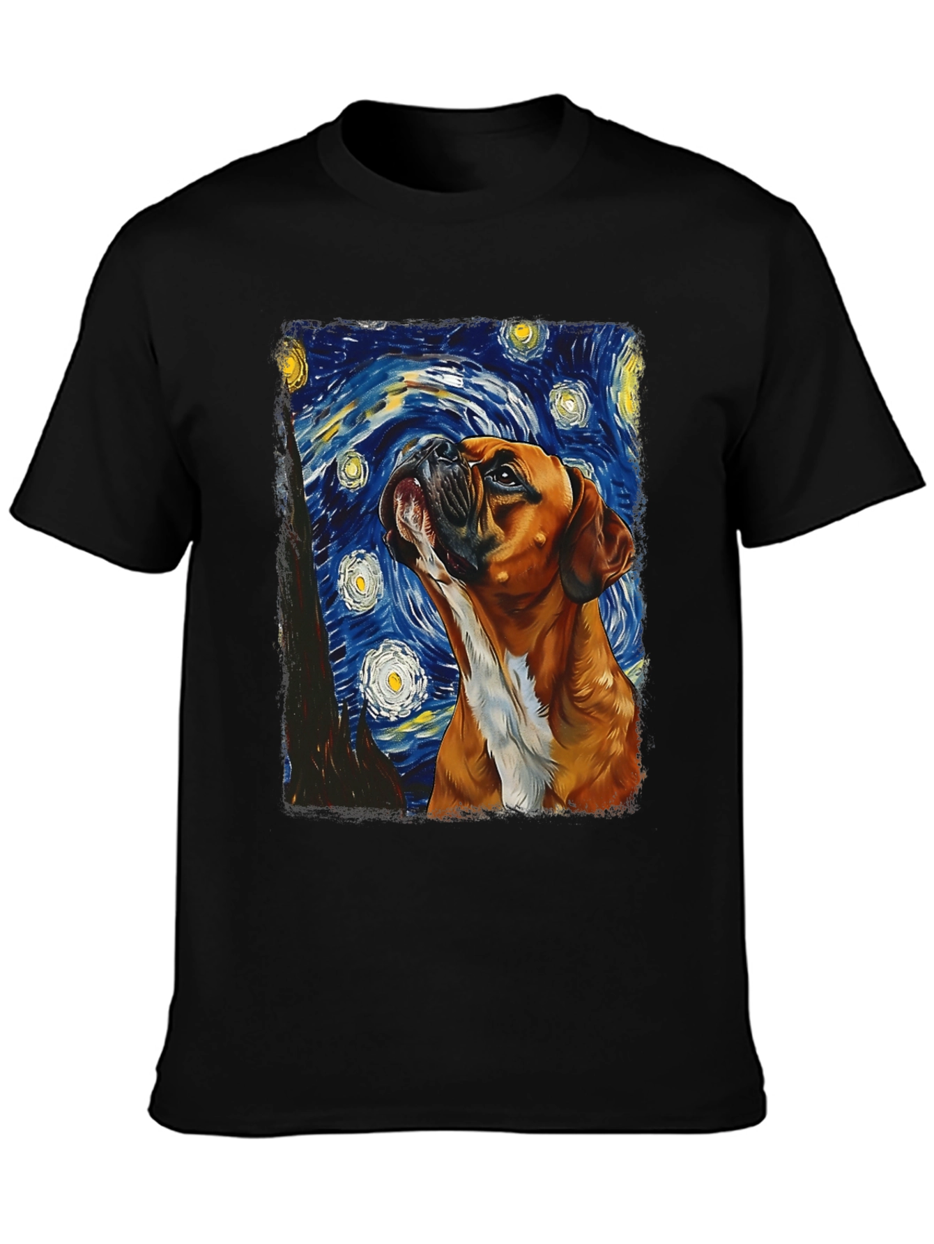 Starry Night Boxer Dog T-Shirt