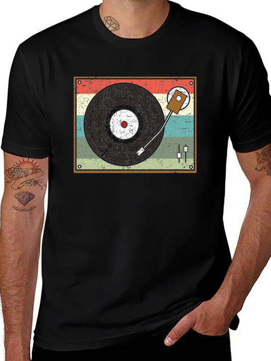 Retro Turntable T-Shirt - Vintage Vinyl Record Player Tee