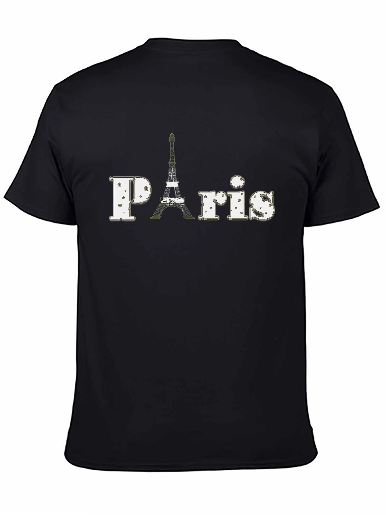 Paris Eiffel Tower Graphic T-Shirt - Casual Black Tee