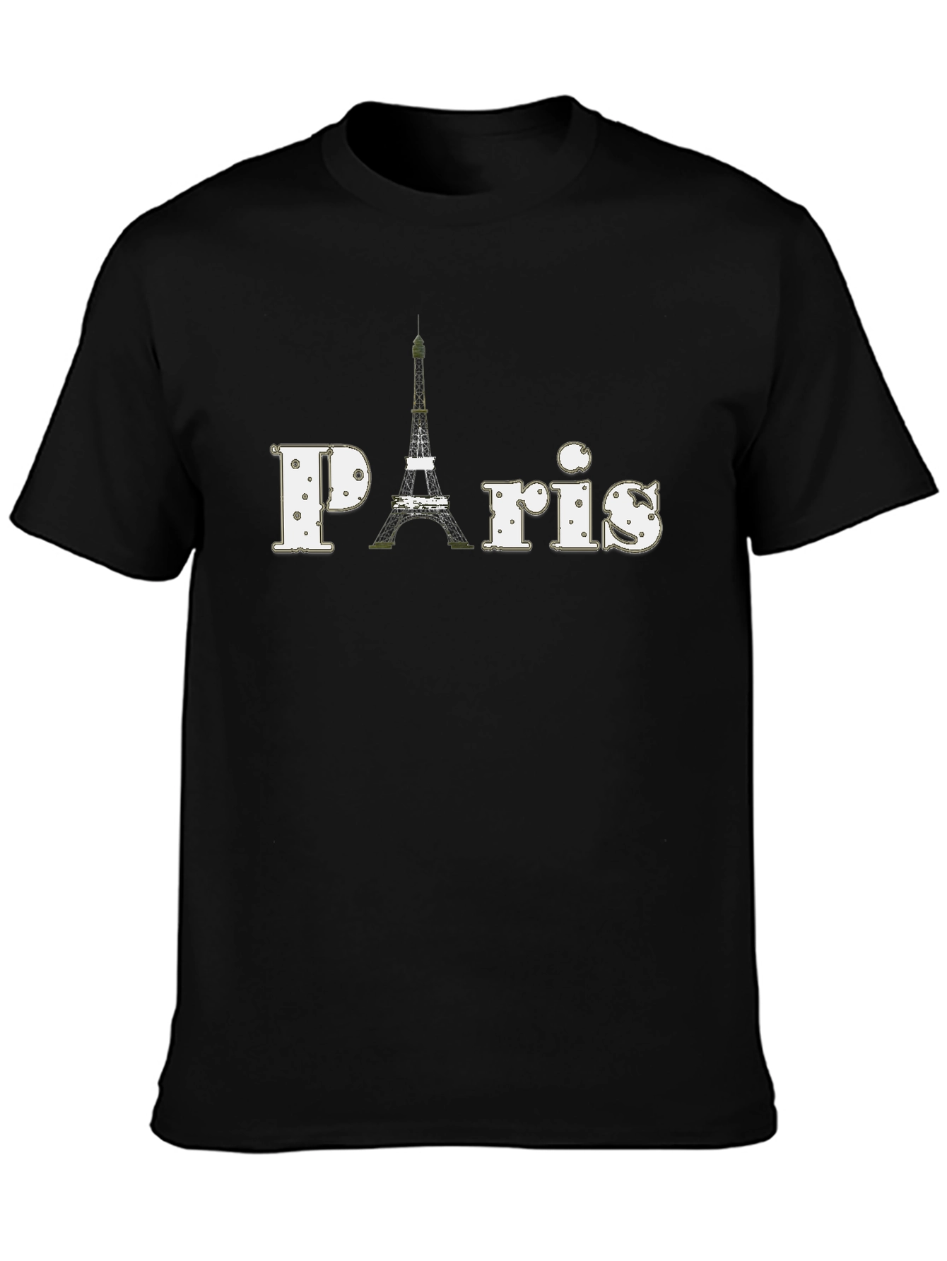 Paris Eiffel Tower Graphic T-Shirt - Casual Black Tee