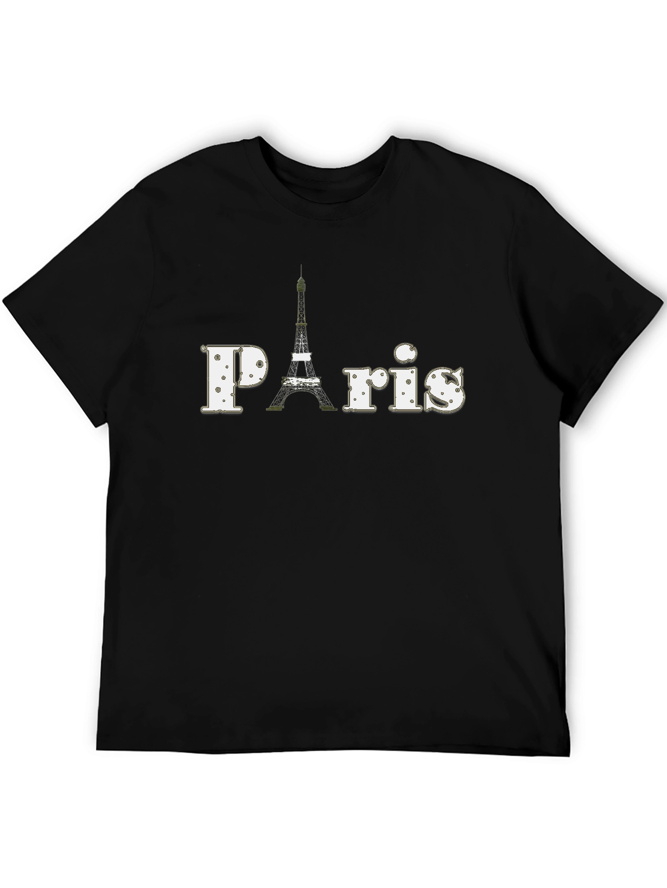 Paris Eiffel Tower Graphic T-Shirt - Casual Black Tee