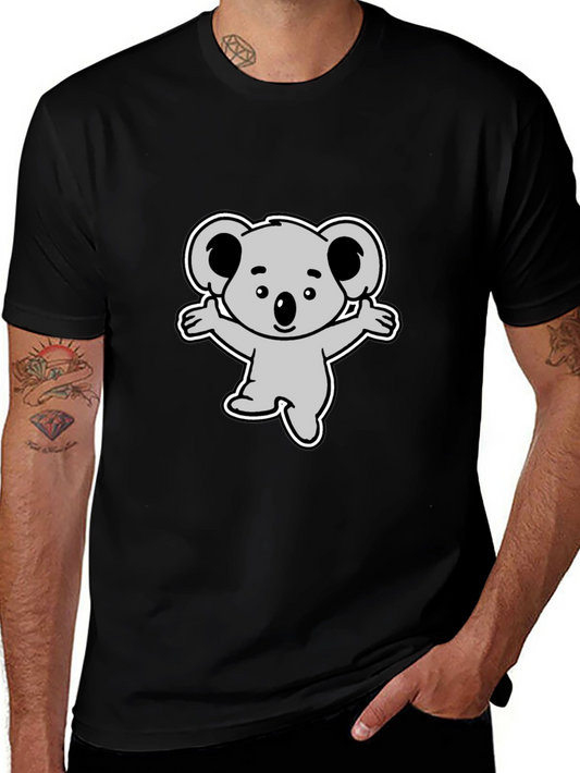 Cute Koala Graphic Black T-Shirt