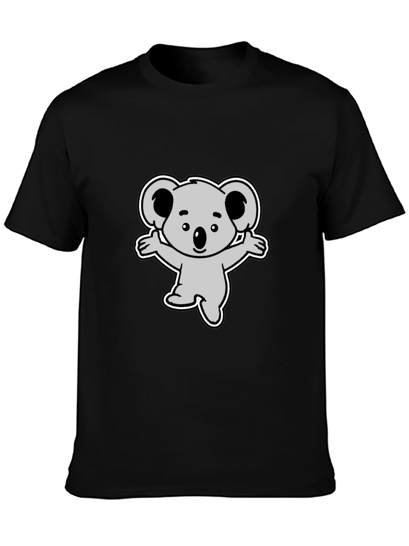 Cute Koala Graphic Black T-Shirt