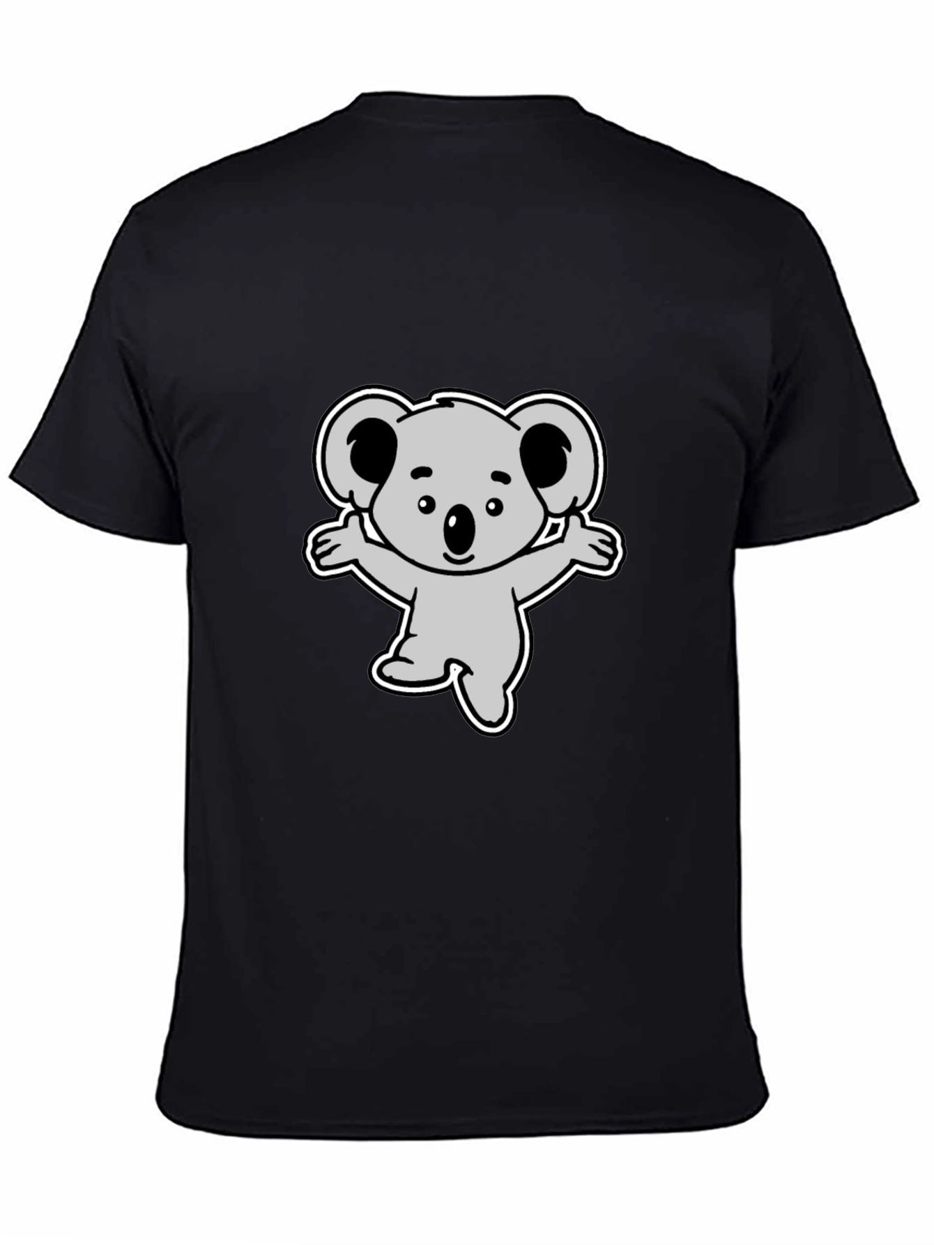 Cute Koala Graphic Black T-Shirt